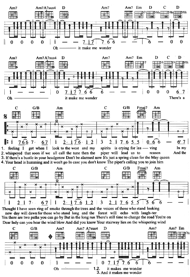 Stainway To Heaven吉他谱 第3页