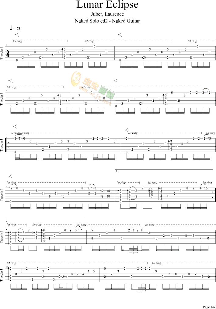 Lunar Eclipse吉他谱 第1页